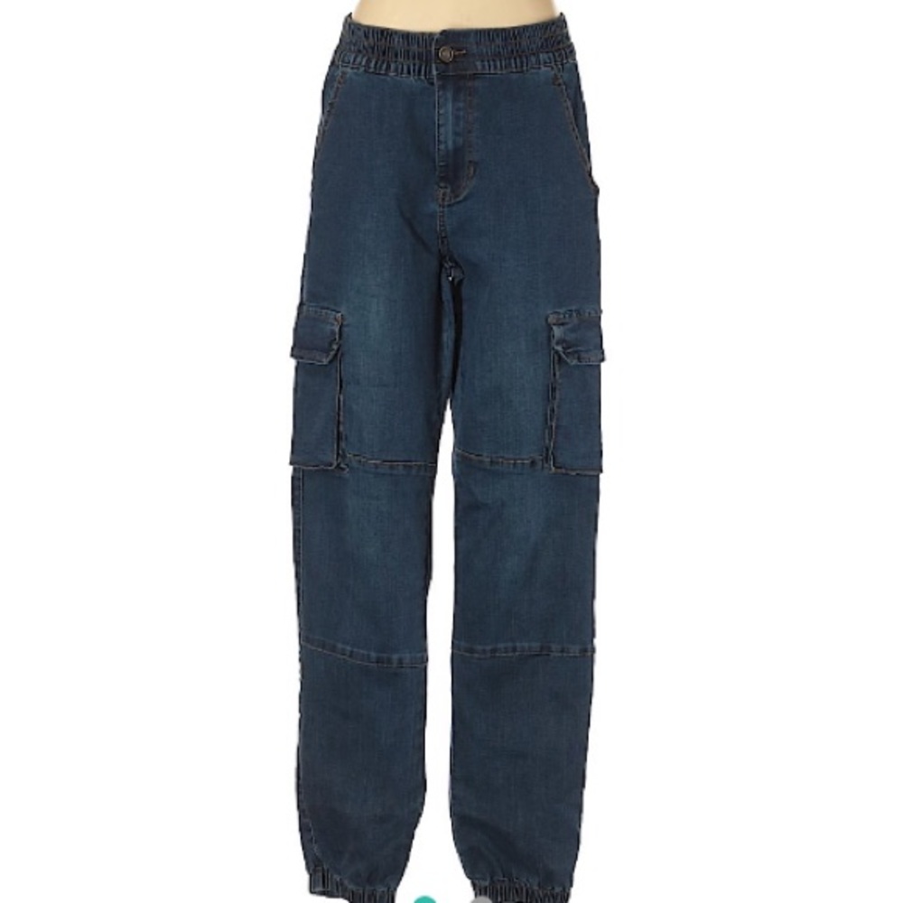 NWT Fashionnova Cargo High Rise Denim Jeans - Picture 1 of 2